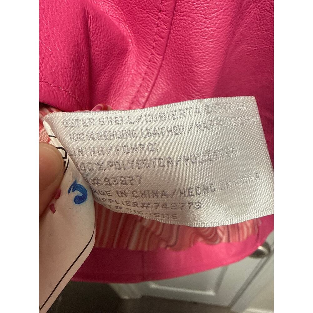Y2K Vintage Worthington Hot Pink Leather Blazer Jacket Western Size XL - Picture 6 of 6